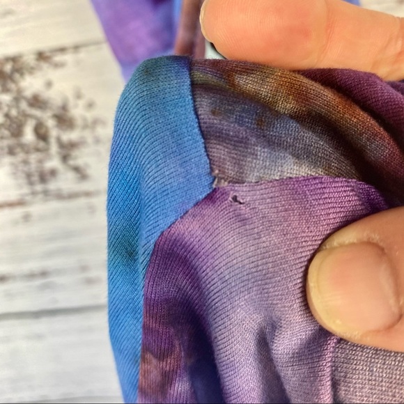 RIVER Blue/Purple Stretch Knit Tie-Dye Skirt L NWT - Picture 4 of 4